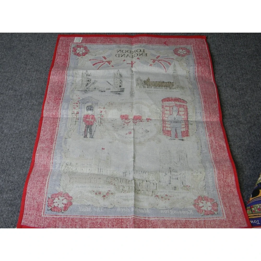 London England Tea Towels Set of 2 18x28 Cotton British Landmarks Souvenir